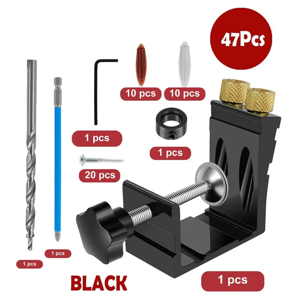 Adjustable Pocket Hole Jig Inclined Hole 15 Degree Angle Joint Locator Drill Punch Pocket Dowel Hole Positioner Wood Joints