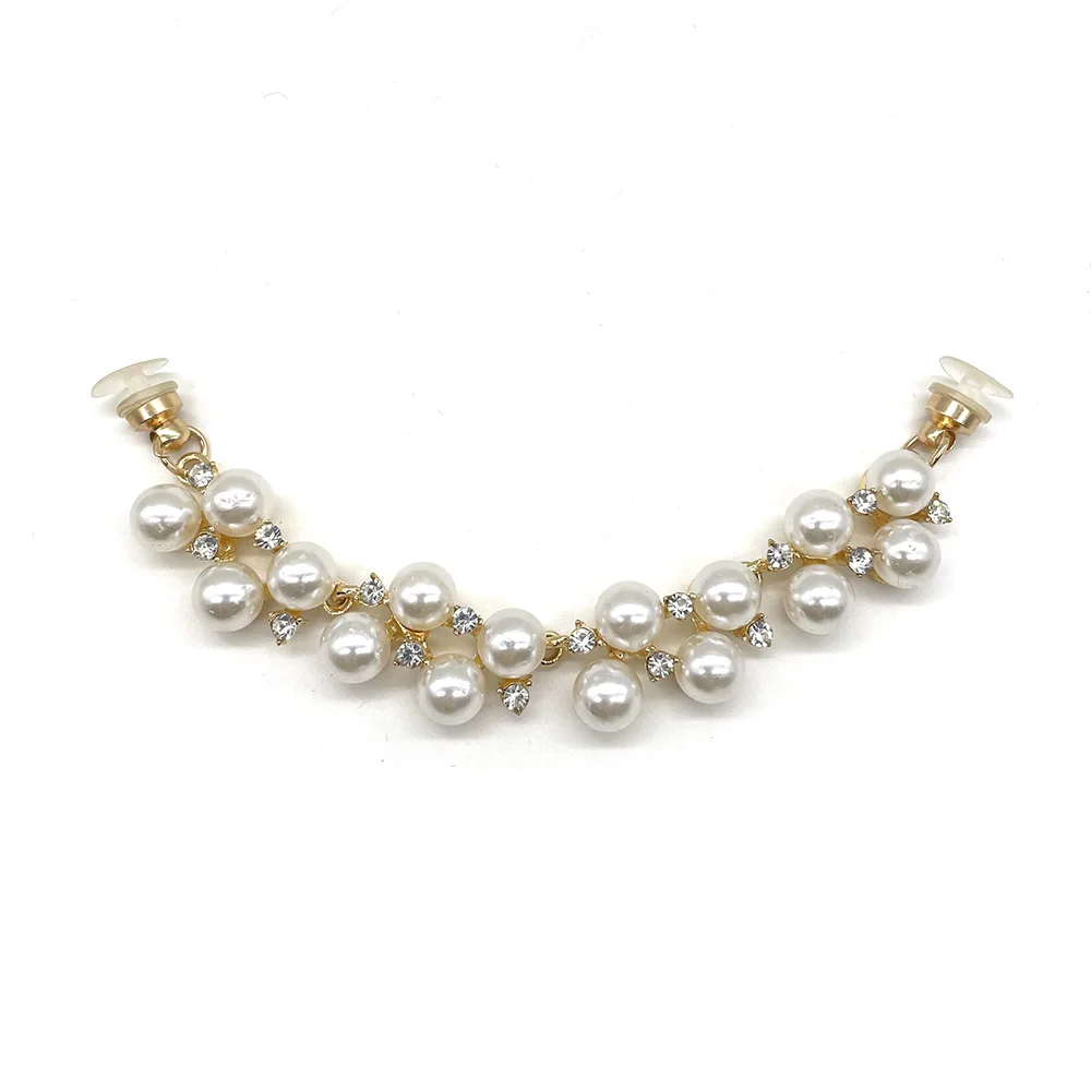 1 Pack Fashion Shoe Accessories Rhinestone Metal Pearl DIY Shoe Decoration Charm Party Gifts