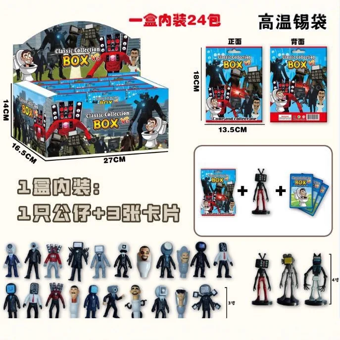 

Набор из 24 фигурок: Первый ТВ-Король Скибиди Туалет, игрушки VS Король-Динамик, ТВ-Мэн, Камера-Мэн, фигурки-куклы, подарок для детей и фанатов