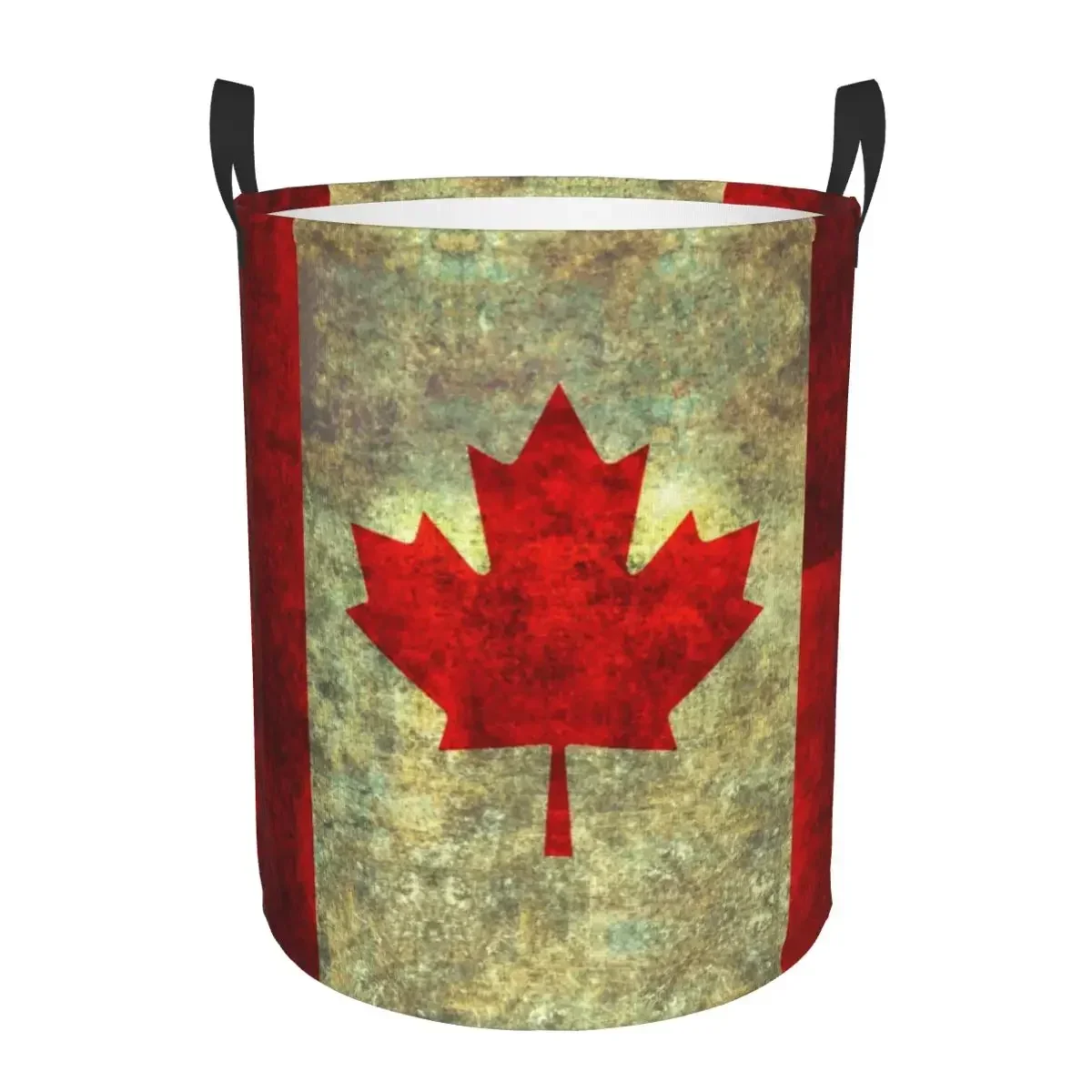 Flag Of Canada Laundry Hamper Large Clothes Storage Basket Canadian Flag In Heavy Grunge Toys Bin Organizer for Boy Girl