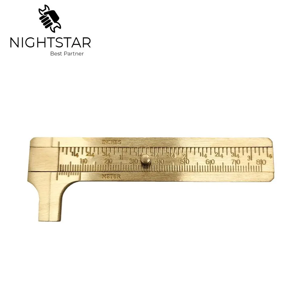 80mm Precision measuring instrument Millimeter Inches Double Scale Vernier Caliper Ruler Brass copper ruler