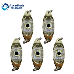 Deep Drop Fishing Lights Underwater Waterproof LED Flashing Night Fishing Light Metal Eye Shaped Bait Light Fishing Bait Lure