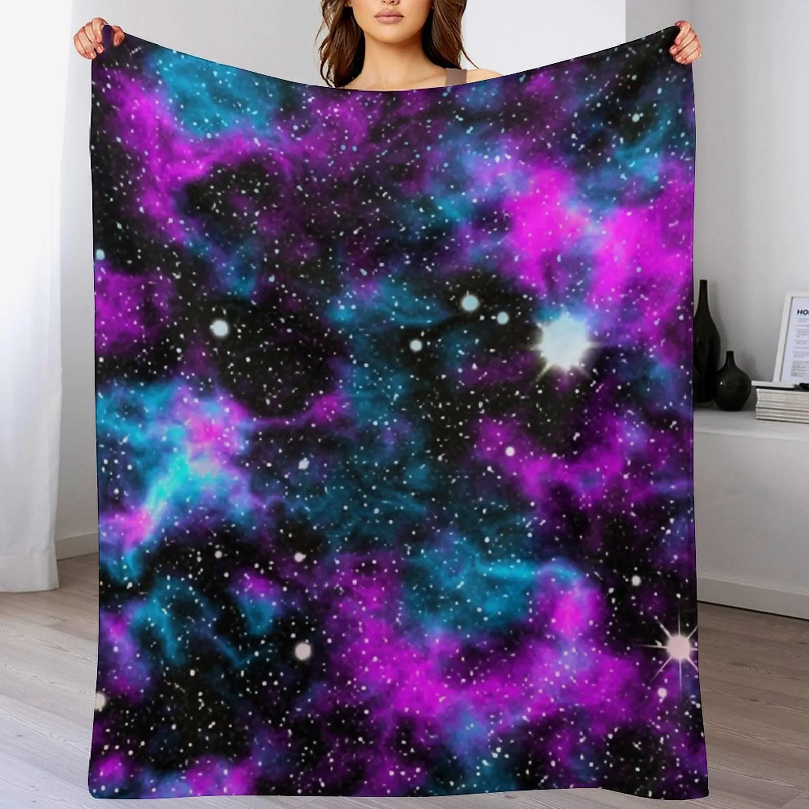 

Purple and Blue Galaxy Throw Blanket Kid'S Luxury Throw Tourist Blankets