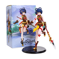 Anime Genshin XiangLing Figure Serve Cute Kawayi Doll PVC 19cm Model Doll Toy Base Toy Doll Figuine Ornament Action Ornaments