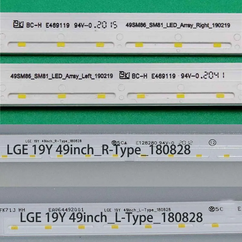 Светодиодные панели телевизора 49SM86_SM81_LED_Array_Лжарная/правая полоса подсветки для LG 49NANO803NA 49NANO806NA Комплекты LGE 19Y 49inch_L/R-Type