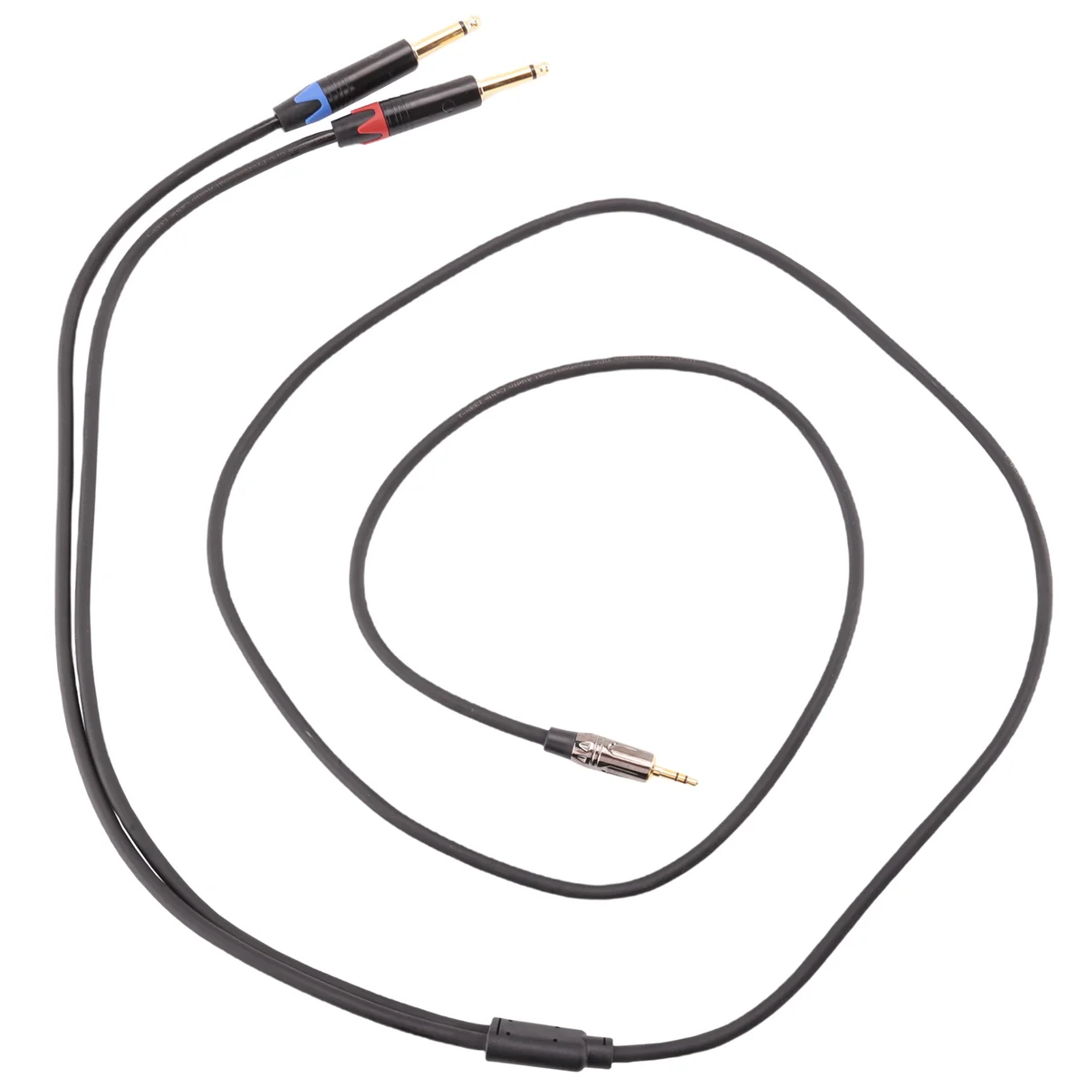 3.5mm to Dual 6.5mm Adapter Jack Audio Cable Double 6.35mm Male 1/4Inch Mono Jack to Stereo 1/8Inch 3.5mm Aux Cord, 2M