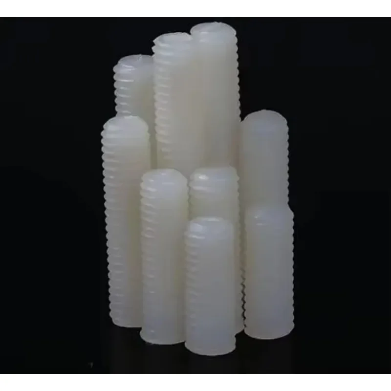 

TEmSYCVG 6pcs M8 black flat head slotted screw plastic nylon fixing screws headless set bolt bolts 10mm-20mm length