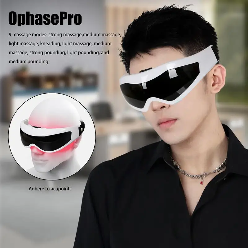 Eye Massage Glasses Rechargeable Massaging Vibration Equipment with 9 Massage Mode Personal Care Product for Relaxation