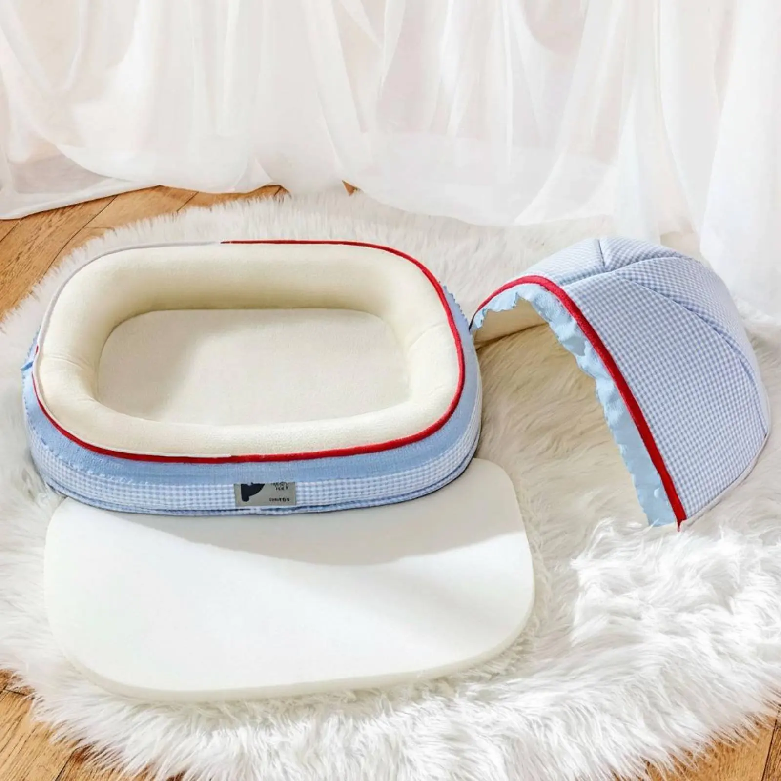

Feline Cradle Bed Warm and Cozy Semi Enclosed Feline Bed Semi Enclosed Pet Nest Hooded Design for Cats