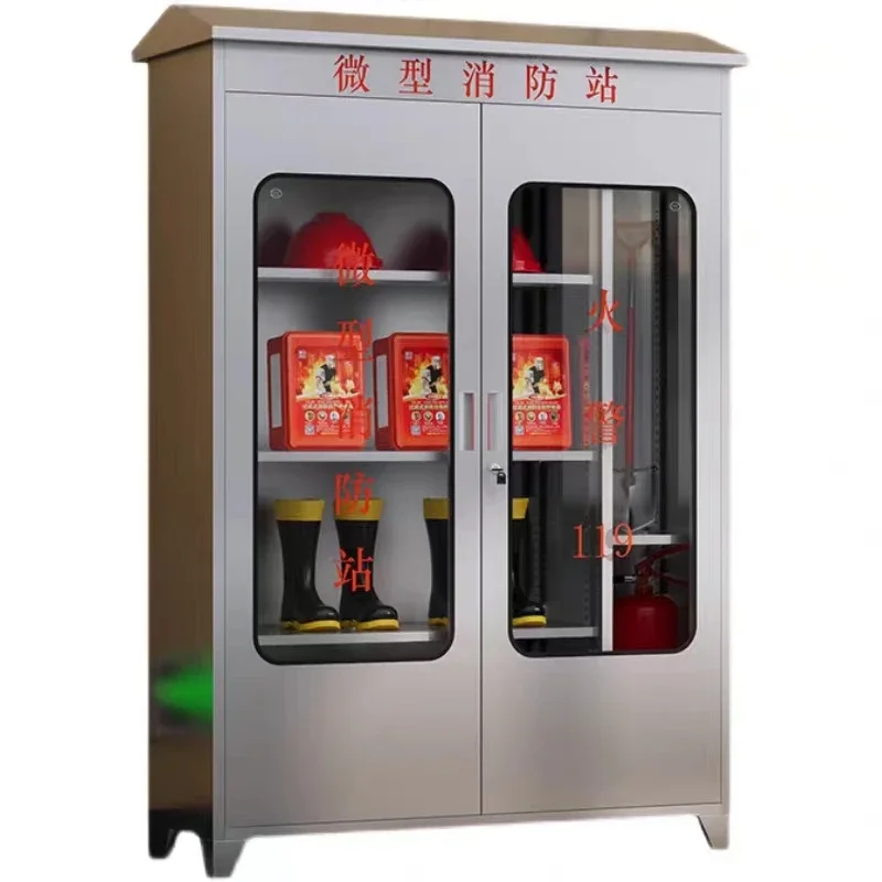 

304 stainless steel fire cabinet miniature fire station complete set of equipment