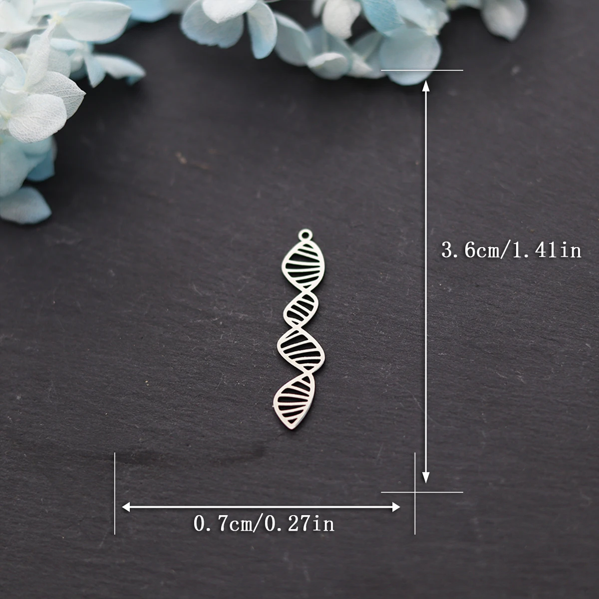 3pcs New Fashion DNA Biology Double Helix Shape Charms Handmade Stainless Steel Necklace Pendant Jewelry Making DIY Findings