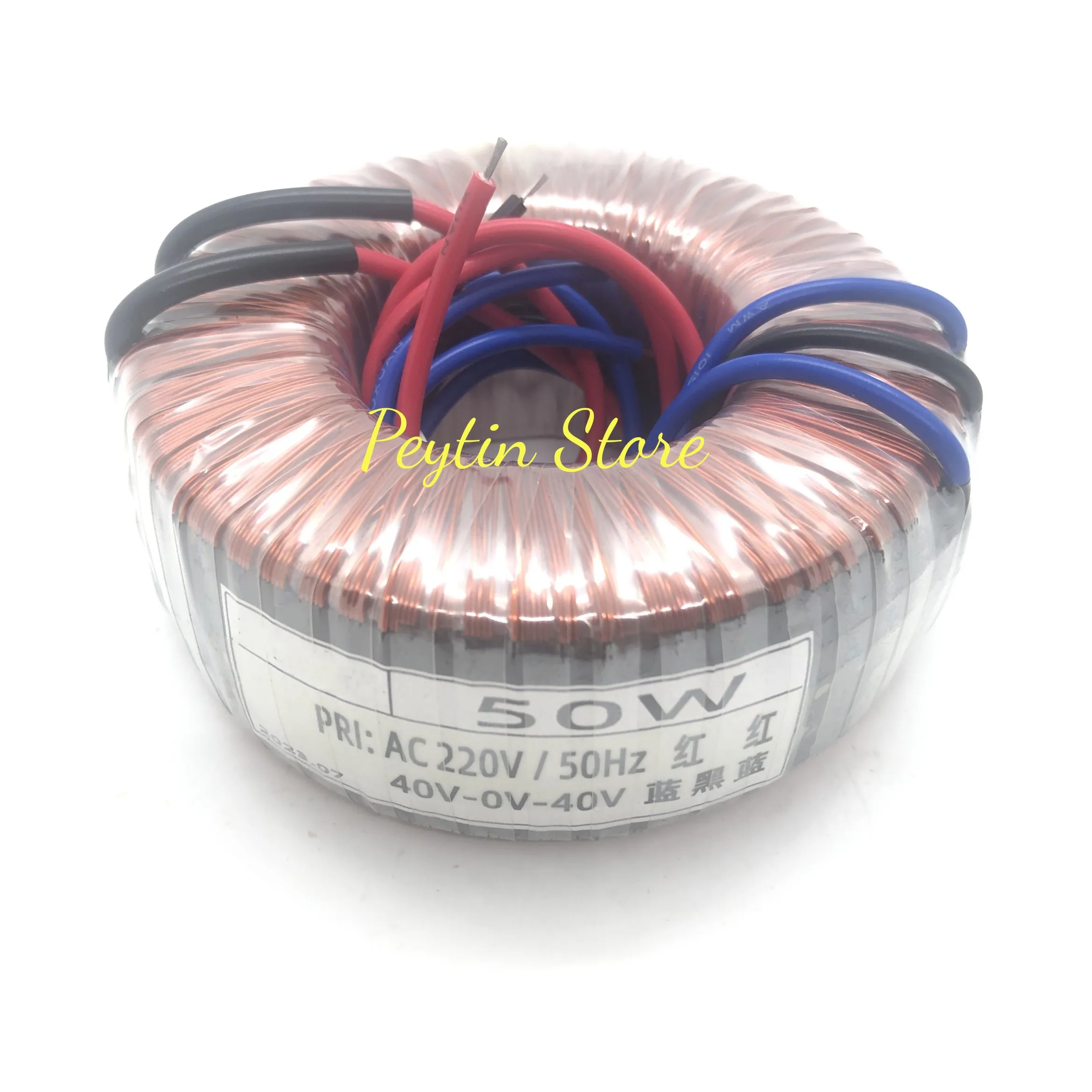 1Pc 50W 50VA Input 220V Output 40V-0-40V Toroidal Transformer 35x45x90mm