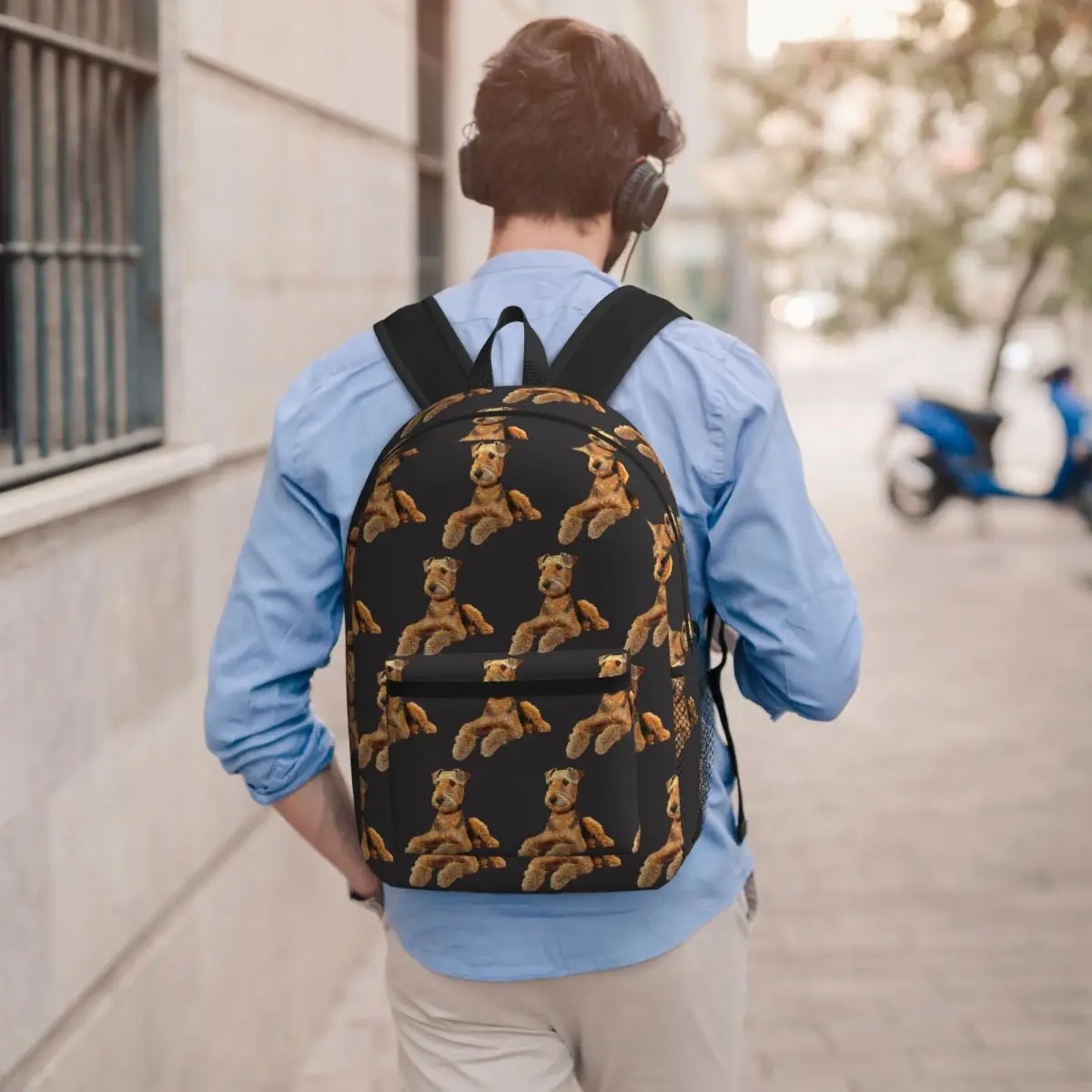 Airedale Terrier Beautiful Dog Student Backpack School Bag Hiking Travel Daypack for Men Women Bookbag Shoulder Bags