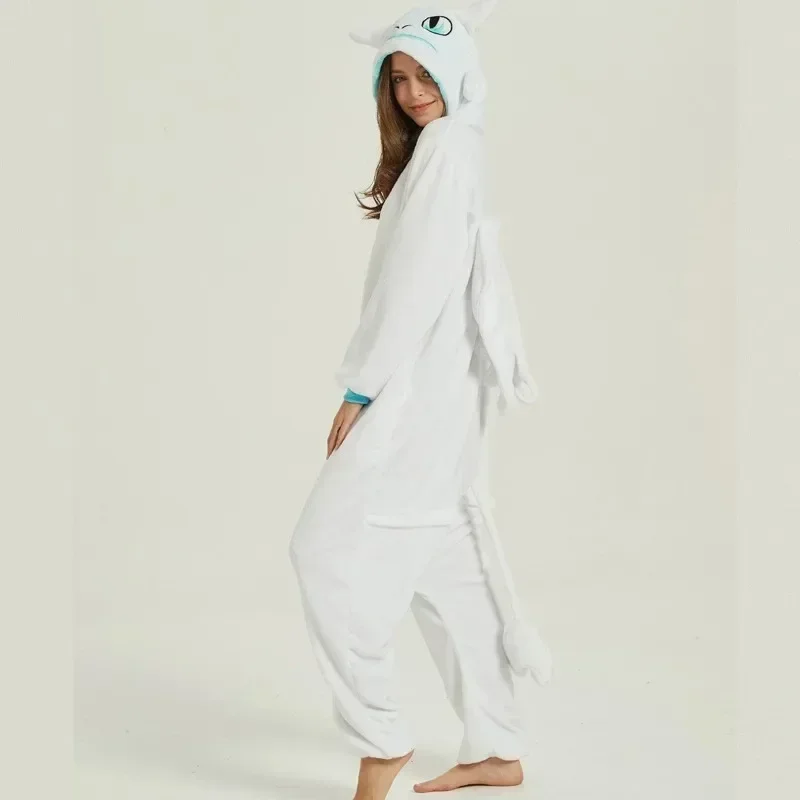 

Пижама Dessin Animé Glutnel, соединенная животными, дракон в стиле Approved, Dragon Blanc, Vêtements de Maison Épais