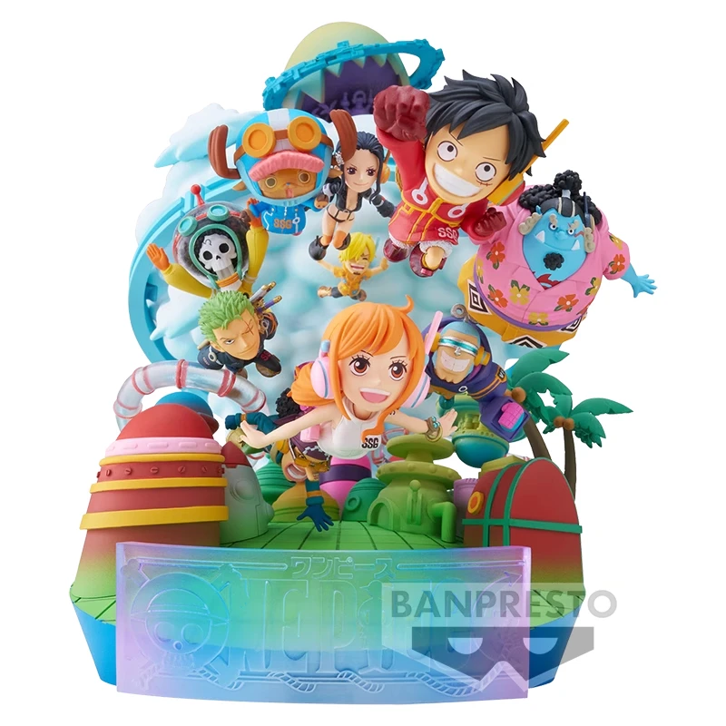 Bandai genuíno uma peça anime figura wcf luffy egghead figura de ação brinquedos para meninos meninas presente modelo colecionável ornamentos