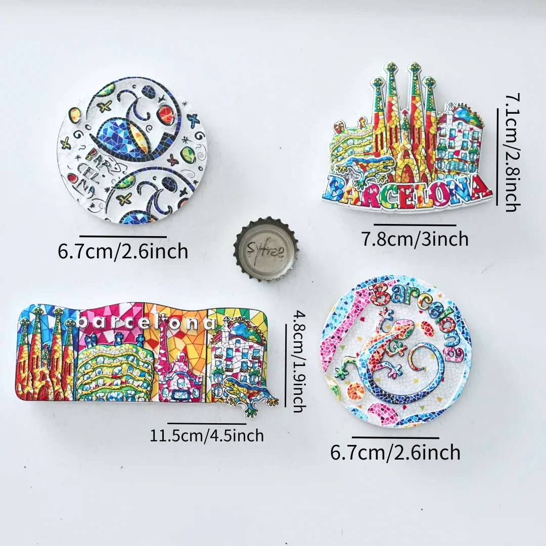 1 unidad, imanes para nevera de Barcelona, imanes para nevera con paisaje de Barcelona, imanes para nevera de España, imanes para nevera con atracciones de España, Colorfu