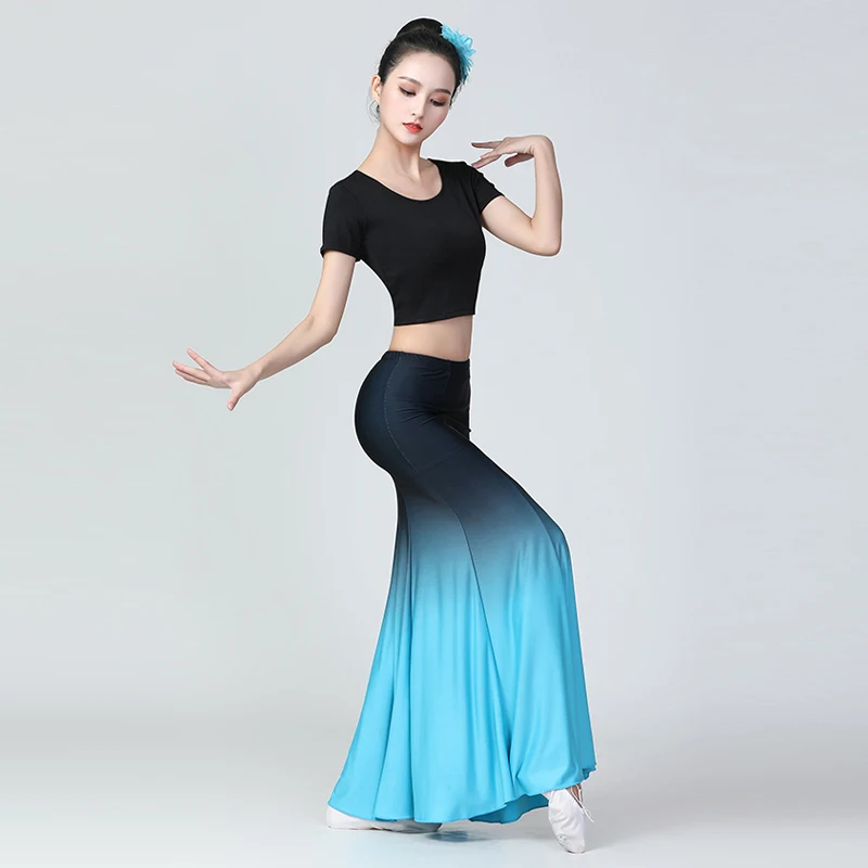 Robe de performance de danse Dai pour dames, robe de performance de test d'art, jupe de danse paon pour fille, jupe gong pratique, vent chinois