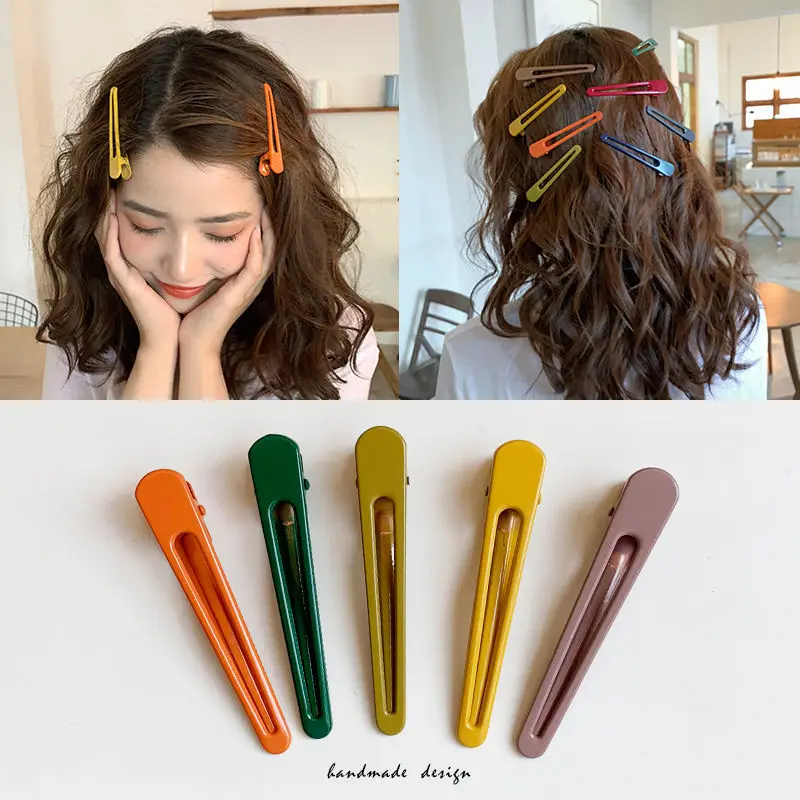 

2pcs/set Seamless Hairdressing Clip Broken Hair Clip Bangs Side Clip Women Face Makeup Duckbill Clip Hair Styling Accessories