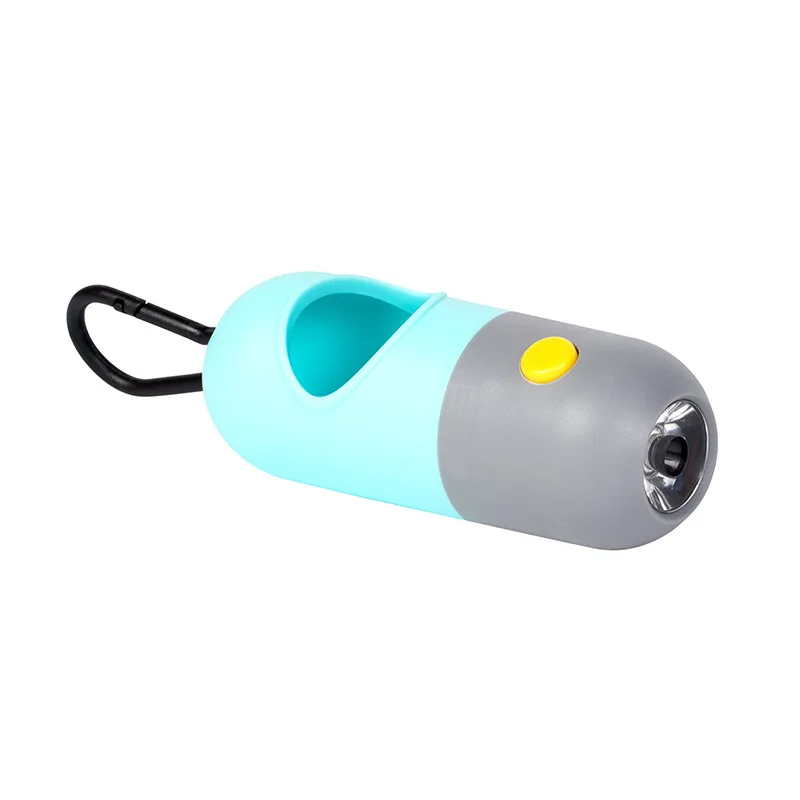 Portable Dog Poop Bag Dispenser Waste Bag Holder with LED Light Outdoor Dogs Trash Bag Dispenser Garbage Bag Hanging Storag Box