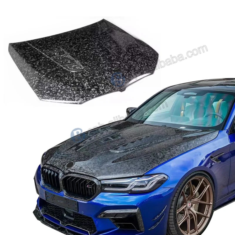 Car Auto Parts Lightweight V Style Dry Forged Carbon Engine Hood for BMW 5 SERIES M5 F90 2018-2022