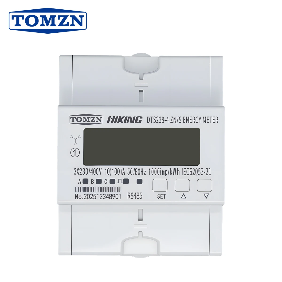 

TOMZN 3*230/400V 100A 5A CT Three Phase Energy Meter kwh Bi-directional Action Reaction Power Voltage Current Power Factor RS485