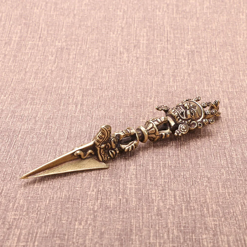 

Bronze Brass Ornament Vintage Buddhism Retro Decor Charm Supplies Statue Tibetan Dorje Office Home Temple Decoration