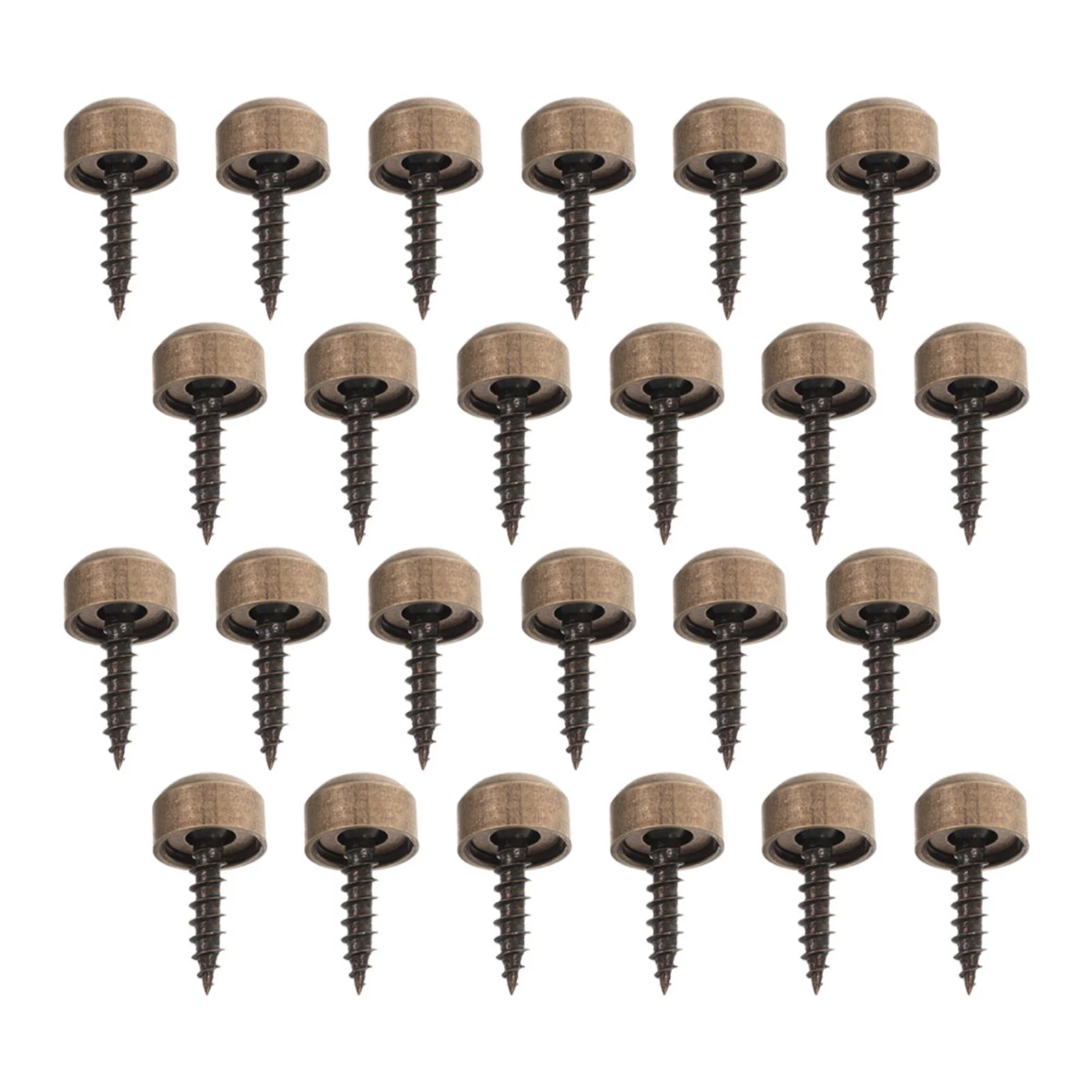 

24Pcs Self-Tapping Screw Caps Copper Decorative Screws Curved Cover for Mirror Hanging and Wall Mounting