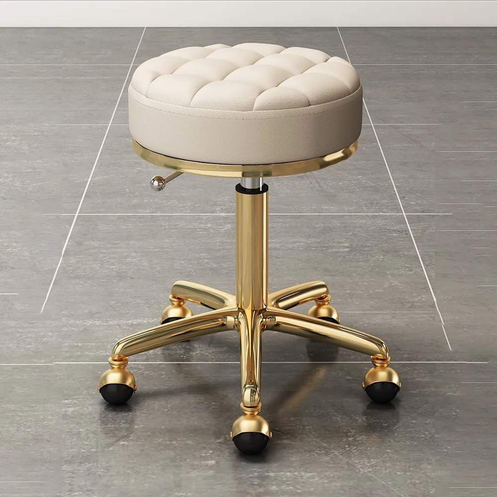 Fashion Swivel Stool Golden Barber Shop Chair Hairdressing Bench Massage Clinic Seat Home Office Salon Furniture