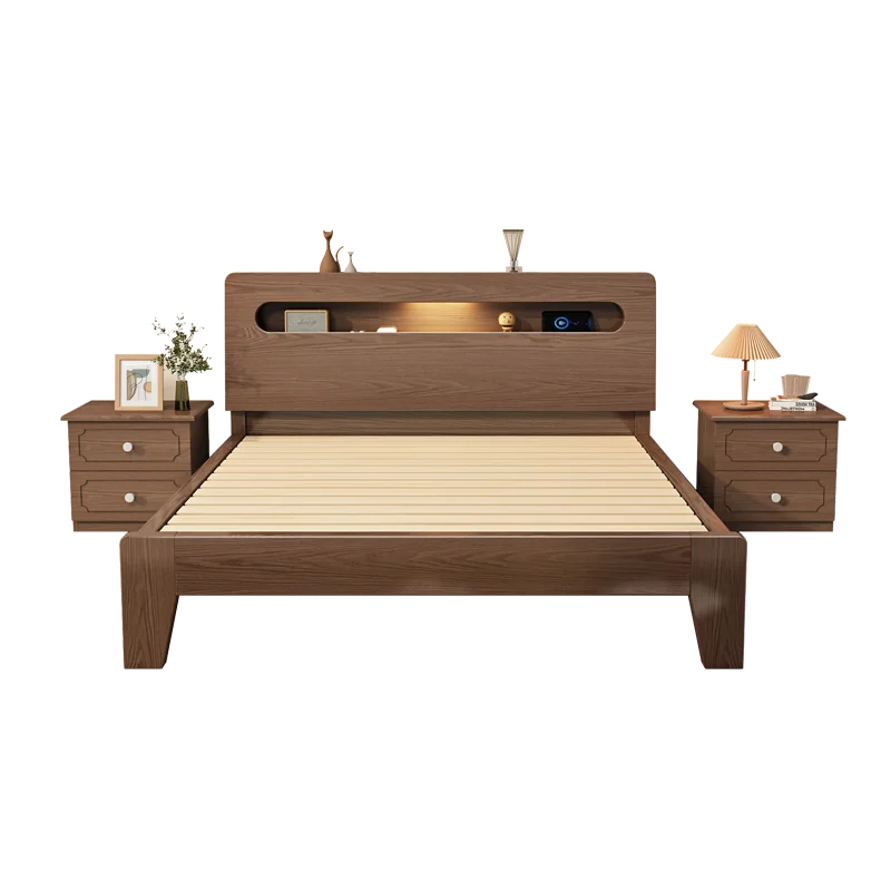 Adjustable Minimalist Double Bed Metal Beige Daybed Ordinary Double Bed Light Heavy Muebles Para El Hogar Bedroom Furniture
