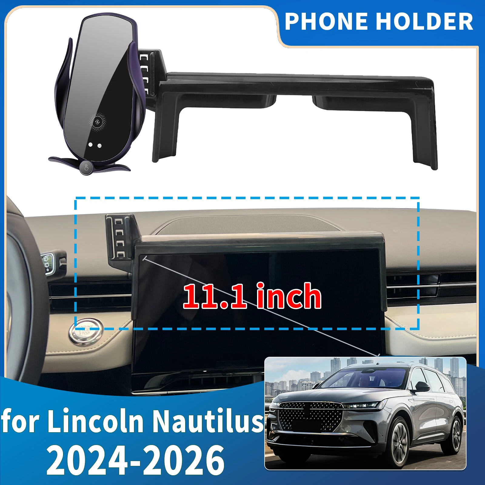 

fit for Lincoln Nautilus 2024 2025 2026 Integrated Screen Mount Phone Holder Mount Car accessoires