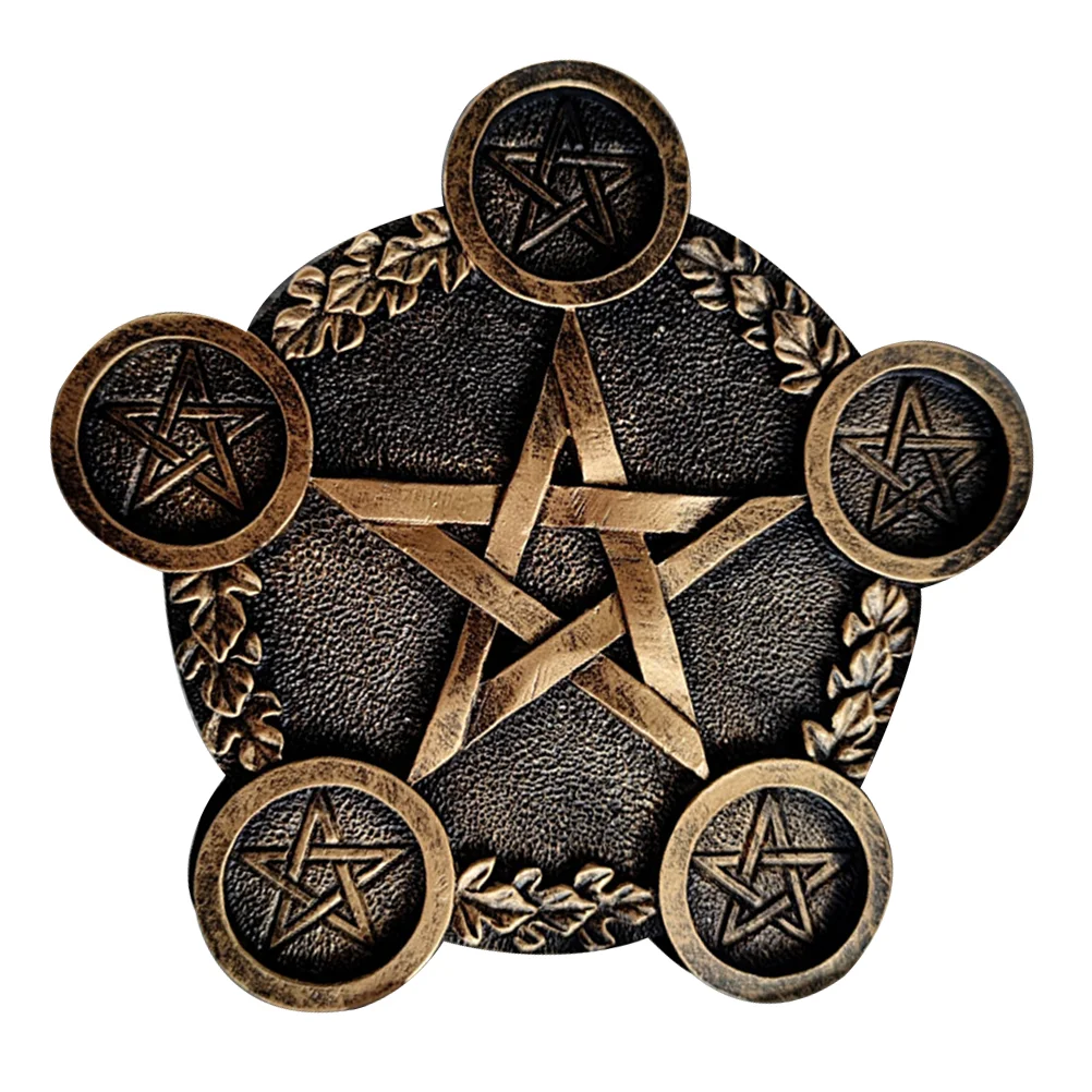 

Spell Candles Star Plate Pentagram Candlestick Holders Tea Lights Candleholder Resin