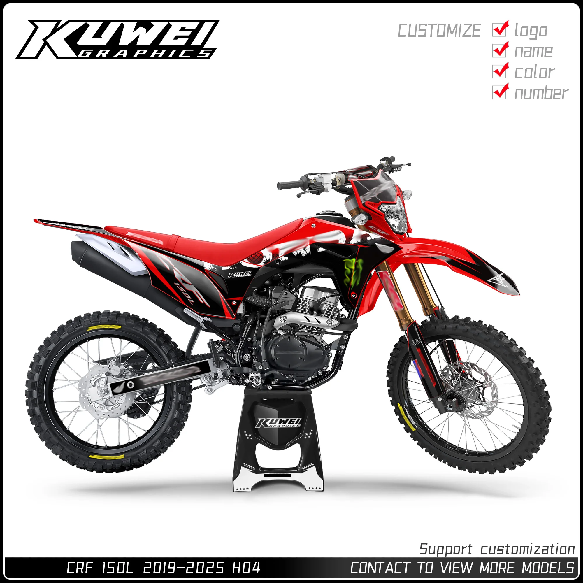 

Подходит для Honda Crf 150L 2019 2020 2021 2022 2023 2024 2025 Комплект графических наклеек Набор наклеек Персонализированная настройка