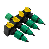4-Way Water Diverter Splitter Garden Hose Drip Irrigation Faucet Splitter Adapter Garden Watering Connector Distributor