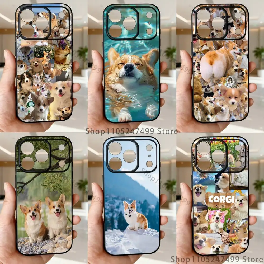 

Cute Corgi puppy Phone Case For iPhone 17,16,15,14,13,12,11,Pro,Max,Plus,E,Air,Mini Protective TPU Cover