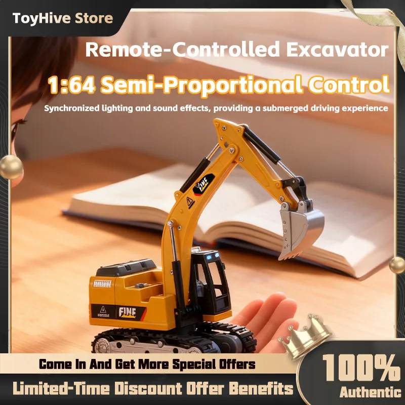 【New product】1/64 Desktop Excavator Remote Control Mini Engineering Vehicle Series 2.4g Rc Toy Boy Excavator Mini Remote Gift