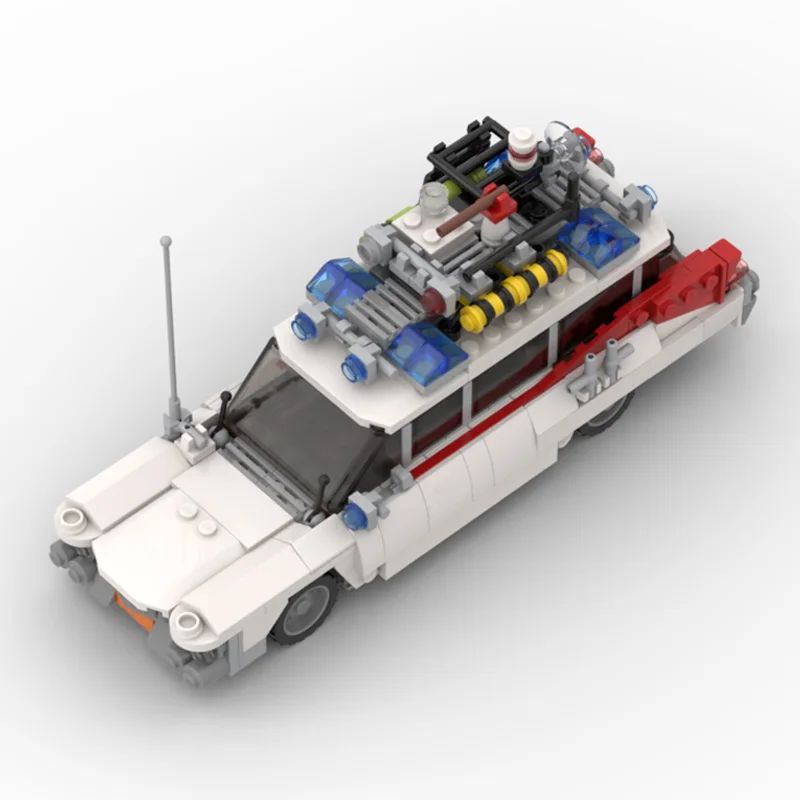 Bricklink Ideas MOC 10274 For Cadillaced Movie Ghostbustersed ECTO-1 Technical Ghost Car Model Building Blocks Kid Toys Gift