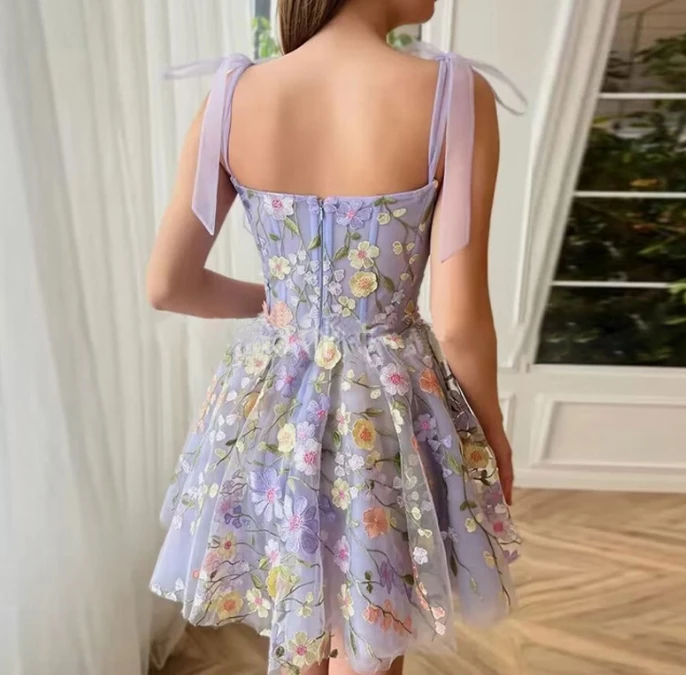 New Fashion 2024 for Women Dresses Summer Casual Simple Sleeveless Mid Waist 3D Floral Embroidery Design Sexy Suspender Dress