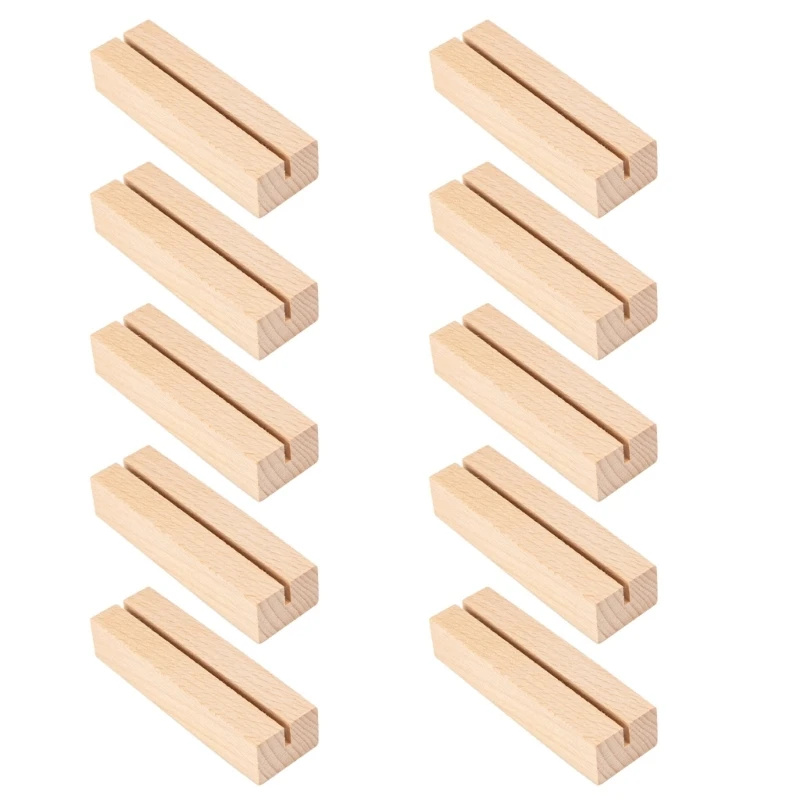 

10 PCS Wooden Place Card Holders Table Number Stands Picture Holder Dropsale