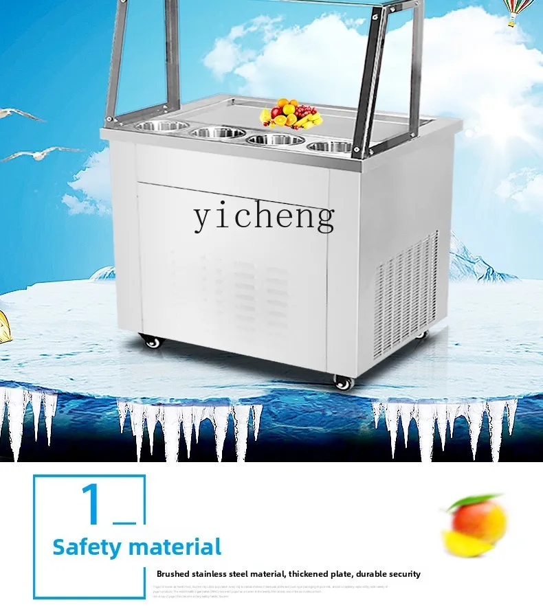 

Single Pot Double Pot Fried Ice Cream Roll Machine Fried Ice Machine Commercial Fried Yogurt Machine
