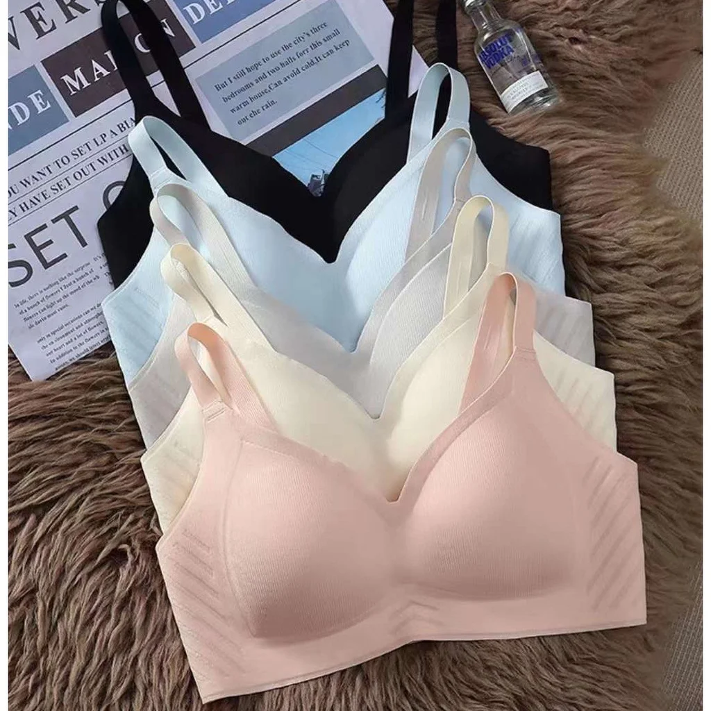 Ice Silk Cool Feel Seamless Steel Ring Free Soft Support Thin Large Size Bra