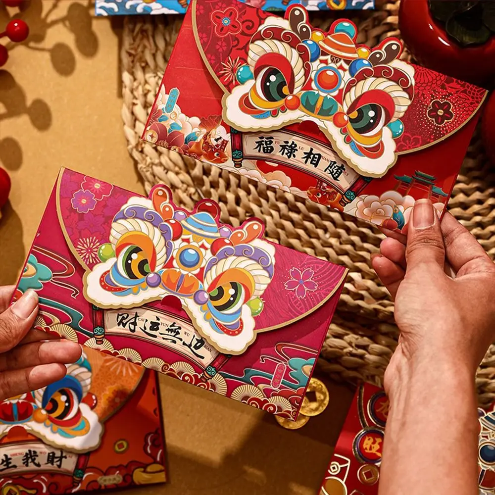 

2024 New Year Packet Red Envelope Luck Money Bag Best Wishes Money Pocket Dragon Pattern Good Luck Blessing Bag Spring Festival