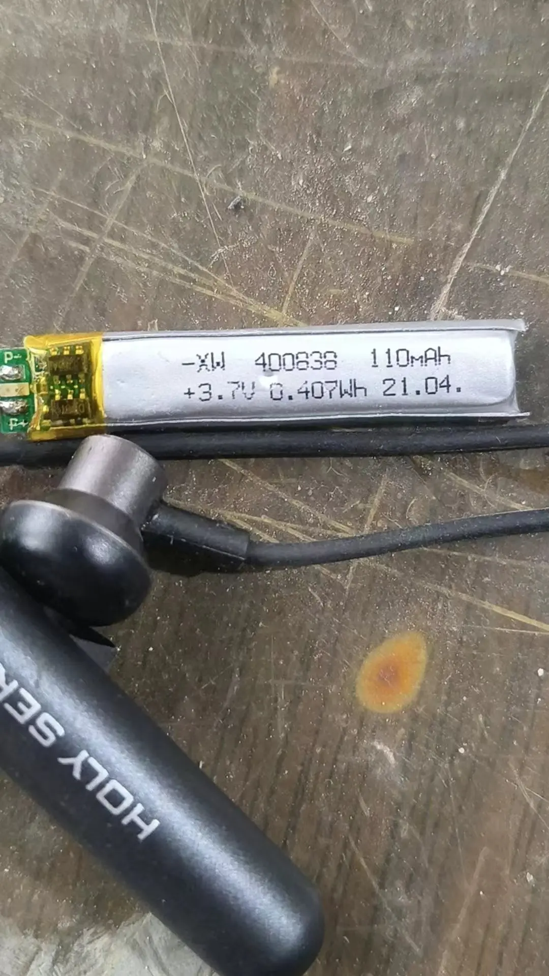3.7V Polymer Lithium-Ion Battery Video Early Education Machine 400838 Dynamic Charging 110mAh Protection Capacity Brand New