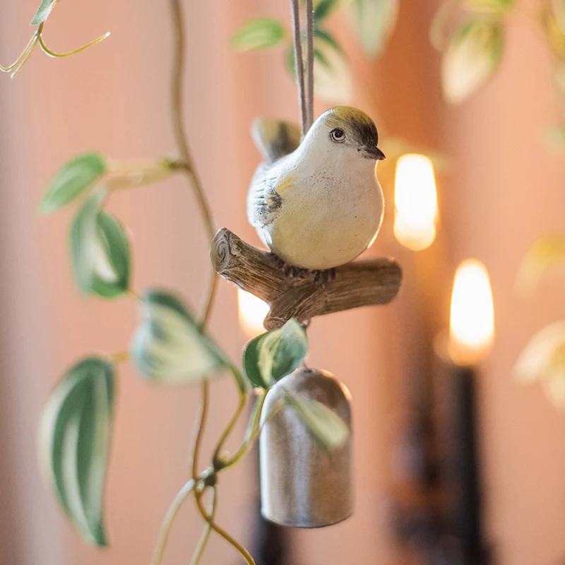 Little bird wind chime resin pendant decoration villa courtyard country art retro pastoral grocery garden