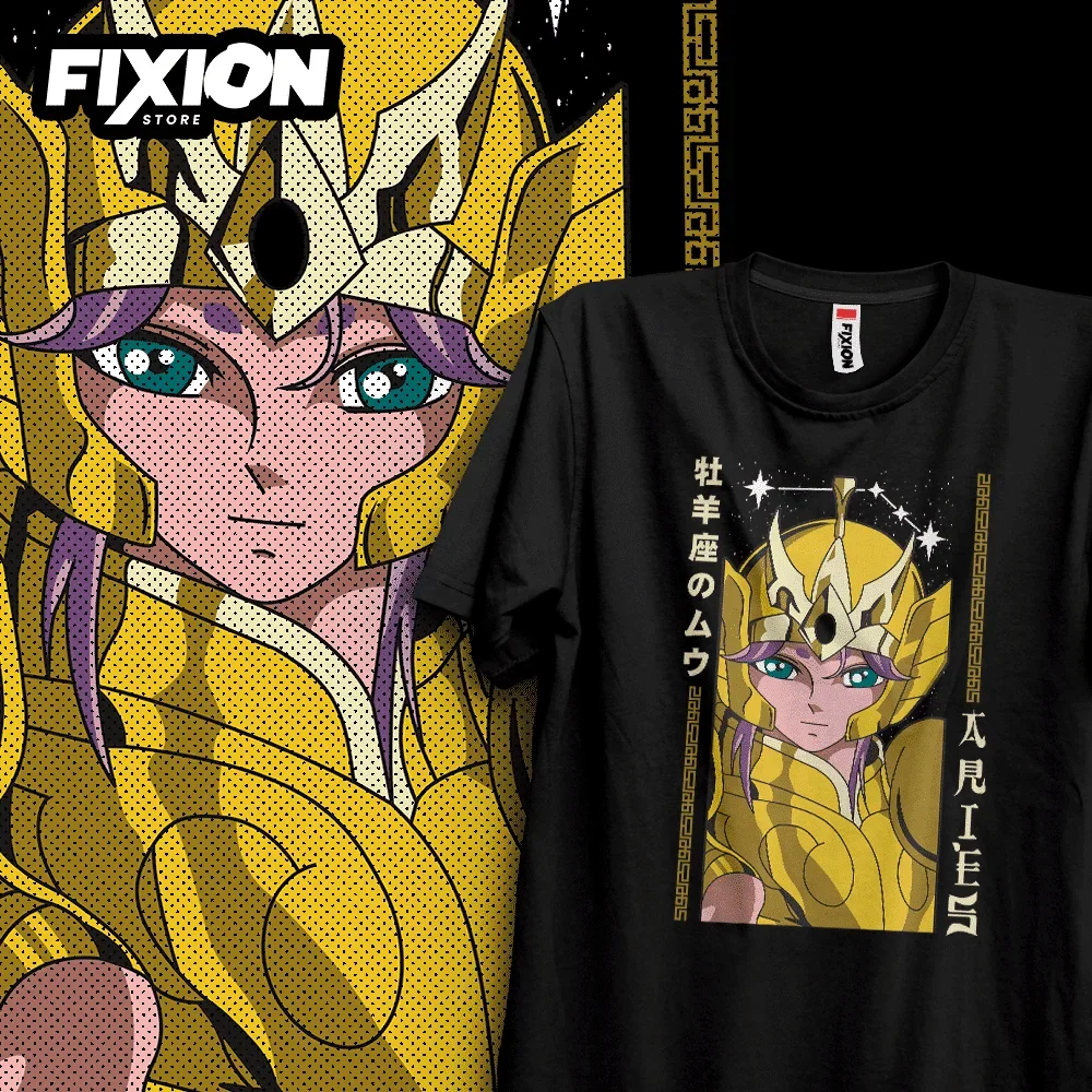 T-shirt For Anime Saint Seiya –  Abril – [Negra] #12 Mange Tee