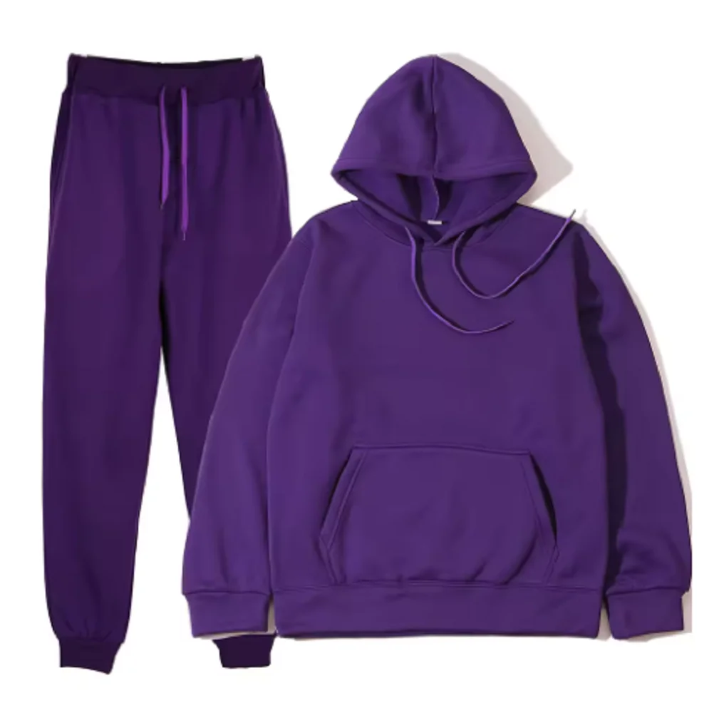 

Men's Autumn And Winter New Solidcolor Hoodie Pants Two-piece Fashionable And Casual Sportswear Set Men's Sportswear Set
