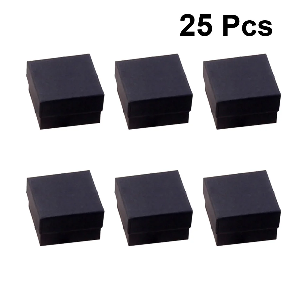 25 قطعة صندوق مجوهرات من ورق الكرافت كلاسيكي متين لتخزين قلادة القرط على شكل حلقة للنساء