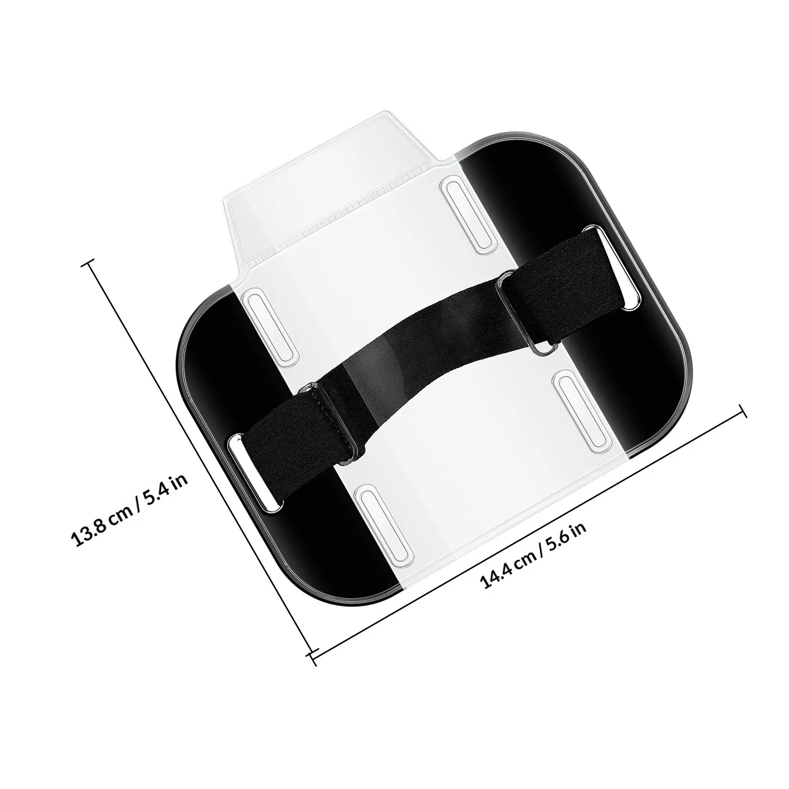 4Pcs Arm Badge Holder Armbands Id Card Holder with Adjustable Strap Transparent View Comfort Fit for Office Staff Guard Door Man