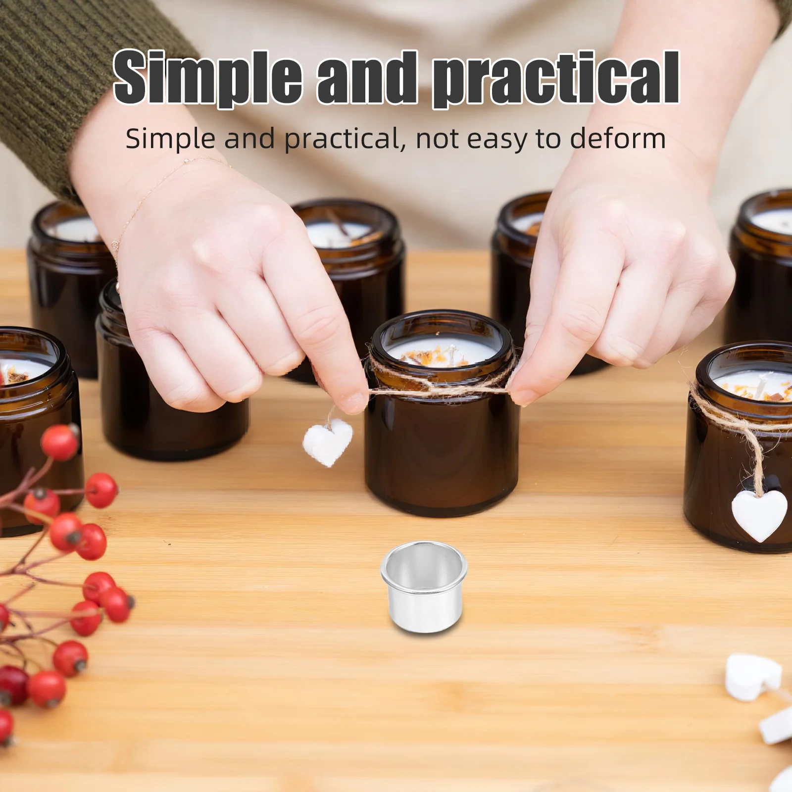 

20Pcs Aluminum Cup Inserts Metal Vintage Candlestick Holders Suitable for Most Candles DIY Tealight Holder Decor