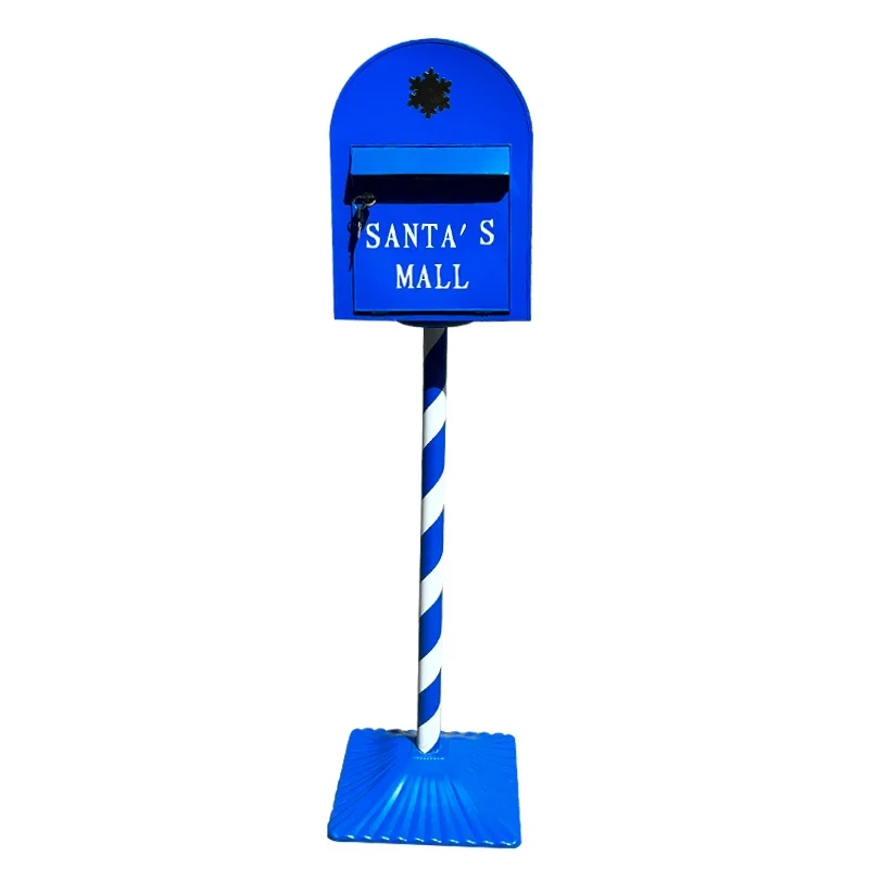Retro wrought iron mailbox outdoor wall-mounted mailbox, newspaper box floor ornament