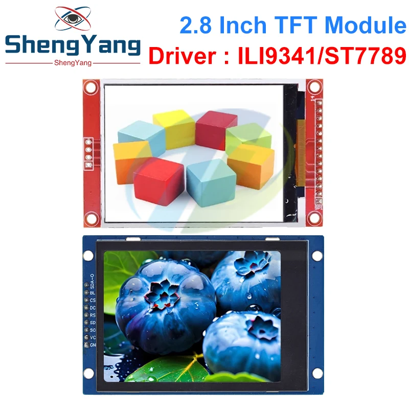 SPI TFT LCD 직렬 포트 모듈, PCB 어댑터 포함, 마이크로 SD ILI9341, ST7789V, 아두이노용 LED 디스플레이, 2.8 인치, 240x320, 2.8 인치, 5V, 3.3V